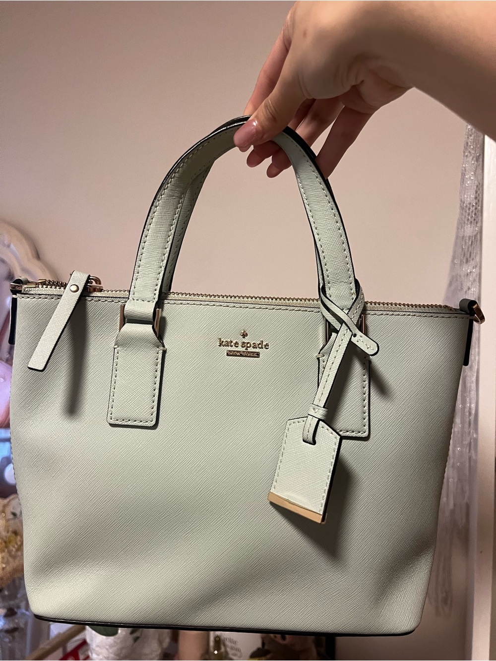 Kate Spade Mint Leather Top-Handle Mini Satchel